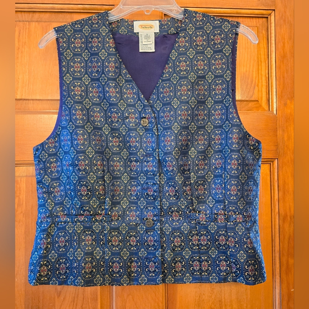 Talbots Blue Patterned Women's Vest